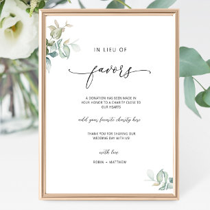 Elegant, i stället för Favors Greenery Sign Poster