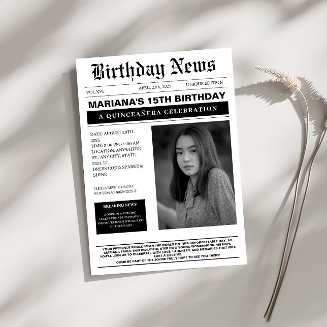 Elegant i tidningen Quinceañera Inbjudningar (Skapare uppladdad)