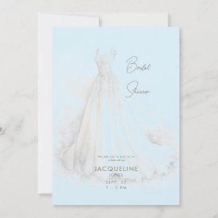 Elegant Ice Blue Bröllop Dress Möhippa Inbjudningar