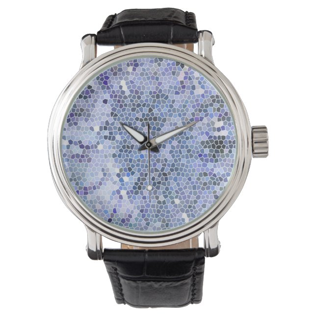 Elegant ice blue mosaic armbandsur (Framsida)