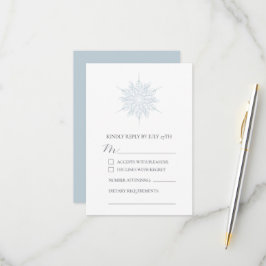 Elegant Ice Blue Snowflake Winter Wedding OSA Kort