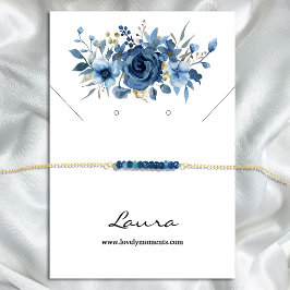 Elegant Ice Blue Winter Blommigt Stud Earring Visitkort