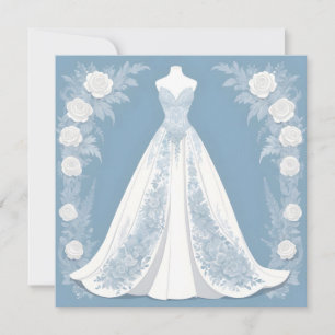 Elegant illustration av bröllopsklänning spara datumet