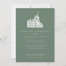 Elegant illustration Sälggrön slott Bröllop