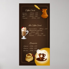 Elegant Illustrerad Kaffe Meny Poster