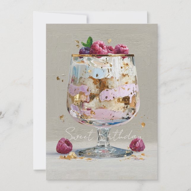 Elegant Impasto Hallondessert   Inbjudningar (Framsida)