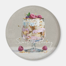 Elegant Impasto Hallondessert Magnet