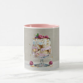 Elegant Impasto Hallondessert Sött födelsedagsfira Mugg