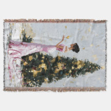 Elegant Impasto Kvinna & Julgran Nyår