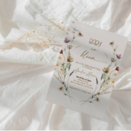 Elegant "In Bloom" Baby Shower Party Inbjudningar
