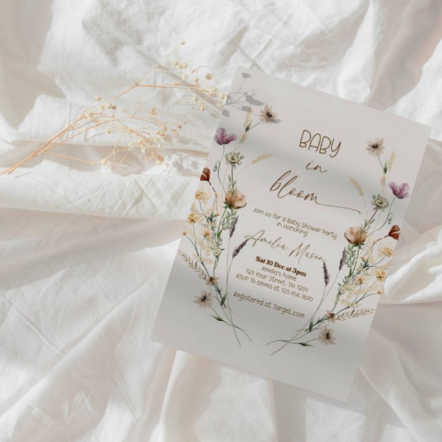 Elegant "In Bloom" Baby Shower Party Inbjudningar (Skapare uppladdad)