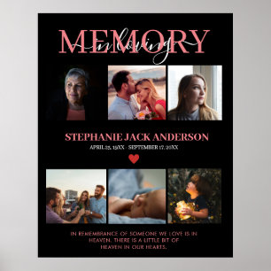 Elegant In Loving Memory 6 Foto Collage Minnesmärk Poster