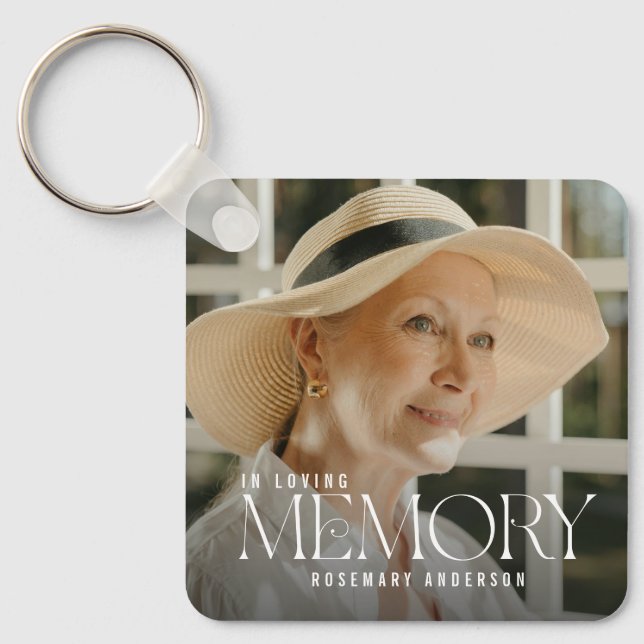 Elegant In Loving Memory Photo Keepsake Nyckelring (Framsida)