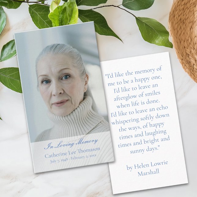 Elegant In Loving Memory Photo Prayer Cards Visitkort (Elegant In Loving Memory Photo Prayer Cards)