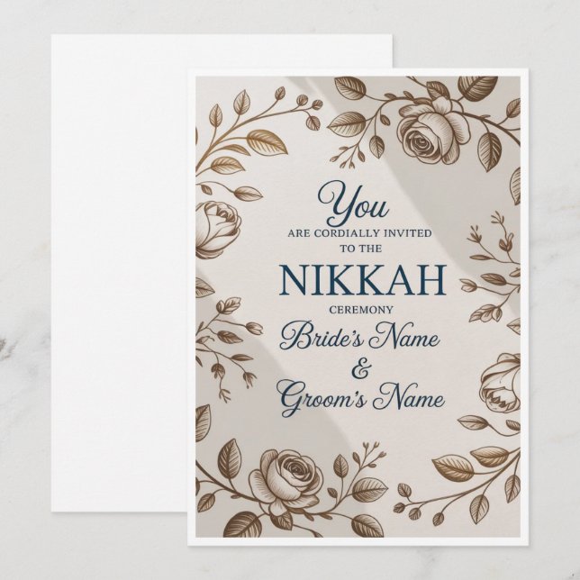 Elegant Inbjudan 💍 – Anpassningsbar & Stilren Des (Fram/baksida)