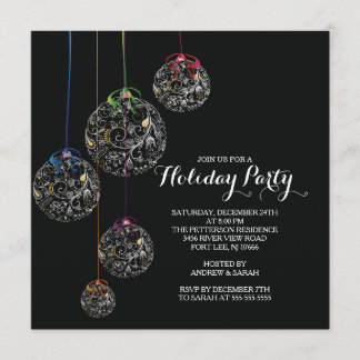 Elegant inbjudan för julbolljulfest