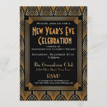 Elegant inbjudan för party för 20-talDeco