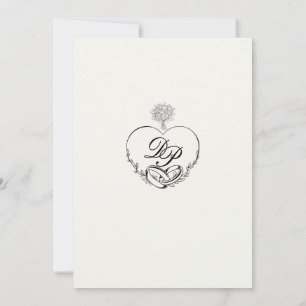 Elegant Inbjudan till amatörmonogramklassbröllop