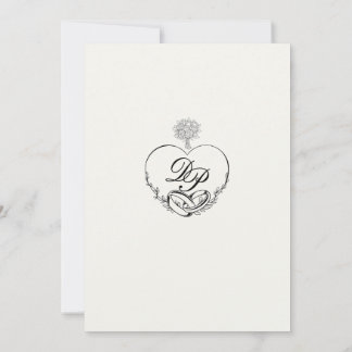 Elegant Inbjudan till amatörmonogramklassbröllop