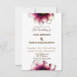 Elegant, inbjudan till Blommigt fotobröllop