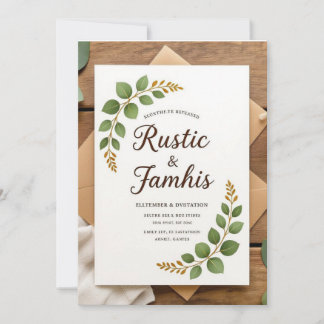 Elegant inbjudan till bröllopsbröllop i Rustic Gre