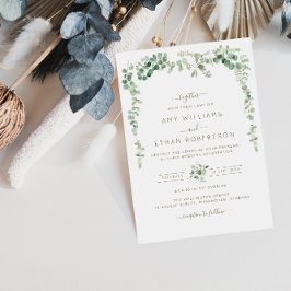 elegant - inbjudan till eukalyptus-bröllop