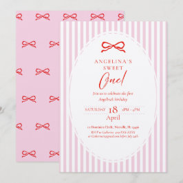 Elegant inbjudan till första födelsedagen.