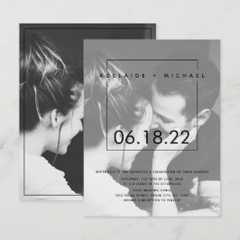 Elegant - inbjudan till fotobröllop med enkel Anpa