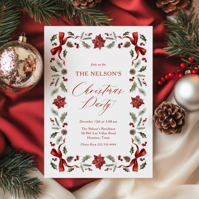 Elegant - inbjudan till julfest (Festive Christmas Party invitation  )