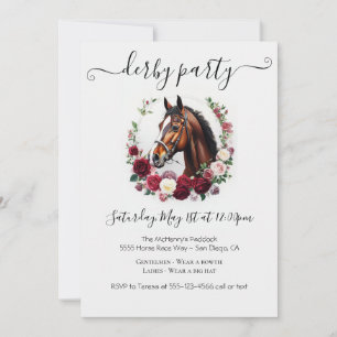 Elegant inbjudan till Kentucky Derby-fest Blommig 