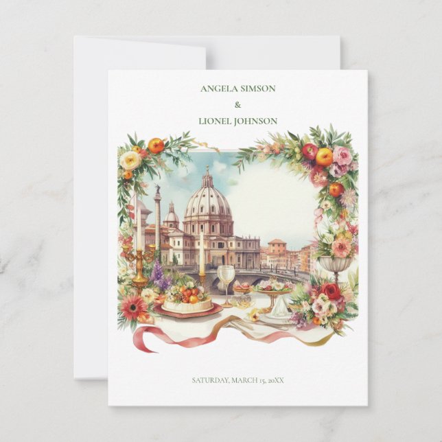 Elegant inbjudan till middag i Florens Italien (Framsida)