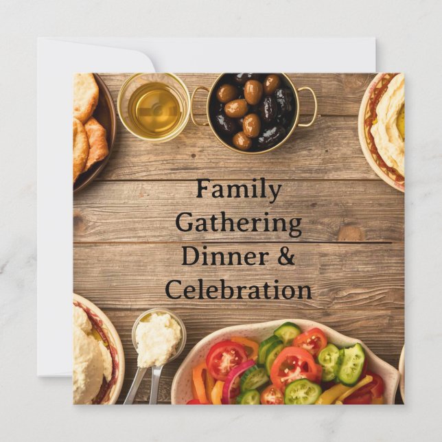 Elegant inbjudan till middag postkort (Framsida)