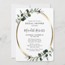 Elegant Inbjudan till Möhippan Eucalyptus Gold Foi