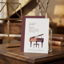 Elegant inbjudan till pianorecital