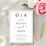 Elegant - inbjudan till svart och vitt klassiskt b<br><div class="desc">Den här eleganten,  moderna blöjor för bröllop eller möhippa har en enkel svart och vit textdesign som utesluter minimalistiskt stil. Lägg till initialer eller monogram för att göra dem helt egna.</div>