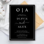 Elegant - inbjudan till svart och vitt klassiskt b<br><div class="desc">Den här eleganten,  moderna blöjor för bröllop eller möhippa har en enkel svart och vit textdesign som utesluter minimalistiskt stil. Lägg till initialer eller monogram för att göra dem helt egna.</div>