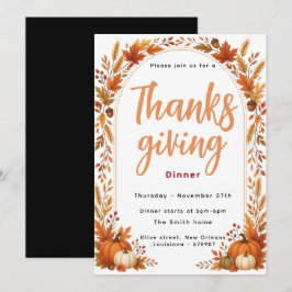 Elegant inbjudan till Thanksgiving-middag på höste