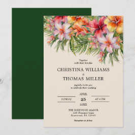 Elegant - inbjudan till tropiskt bröllop med vatte