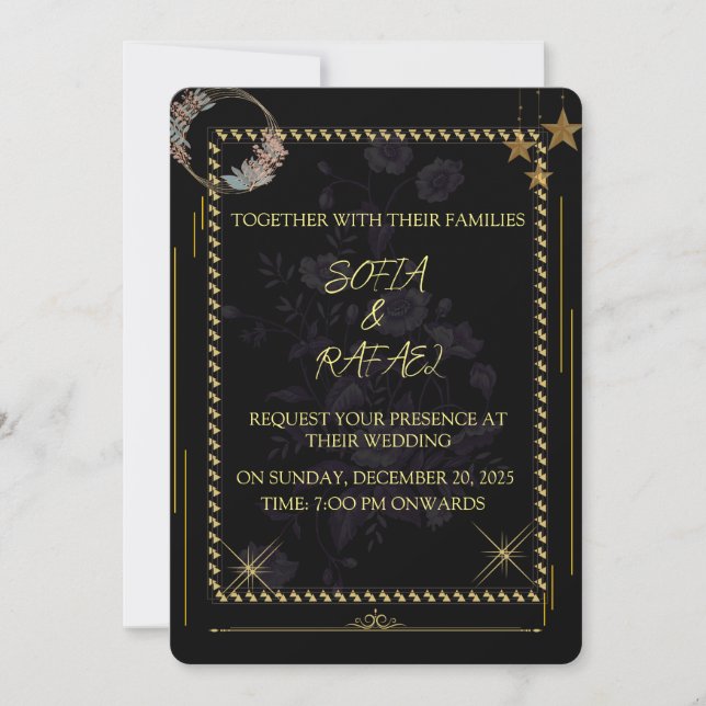 ELEGANT INBJUDNINGSKORT FÖR BRÖLLOP (Framsida)