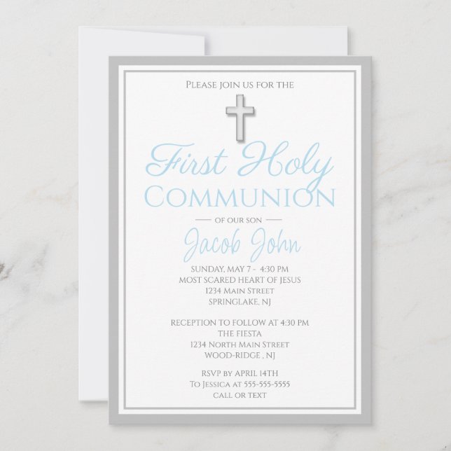 Elegant Inbjudningskort för första Heligan i gemen (Framsida)