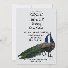 Elegant Inbjudningskort för möhippan - Peacock-tem