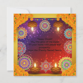 Elegant Indian Diwali Rangoli Flat Card Julkort