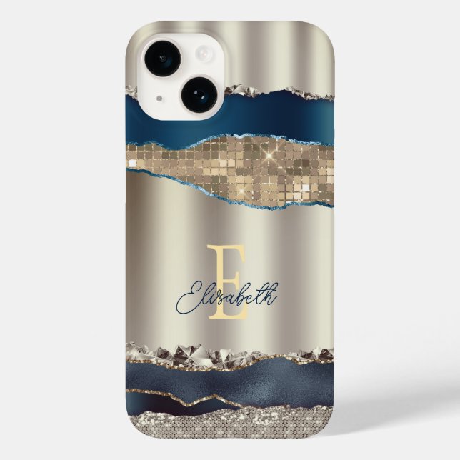 Elegant Indigo Blue Agate Sequins (Baksida)