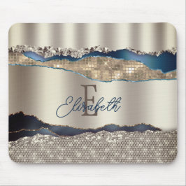 Elegant Indigo Blue Agate Sequins Musmatta