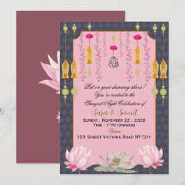 Elegant indisk bröllops-Sangeet-inbjudan Inbjudningar