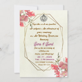 Elegant indisk bröllopsfest Invitation Inbjudningar