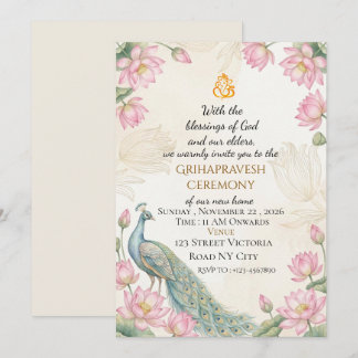 Elegant indisk Grihapravesh-ceremoni-inbjudan Inbjudningar