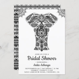 Elegant indisk Henna Elephant Möhippa Inbjudan