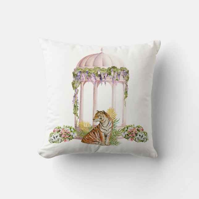 Elegant indisk tigerutskrift, estetisk botanisk ut kudde (Framsida)