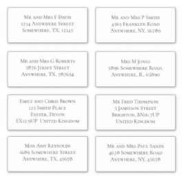 Elegant individuell Guest Namn och Adress-leverans Klistermärken